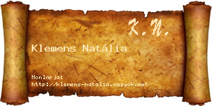Klemens Natália névjegykártya